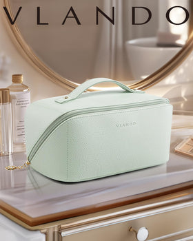 VLANDO trousse de maquillage couleur menthe avec accessoires de beauté
