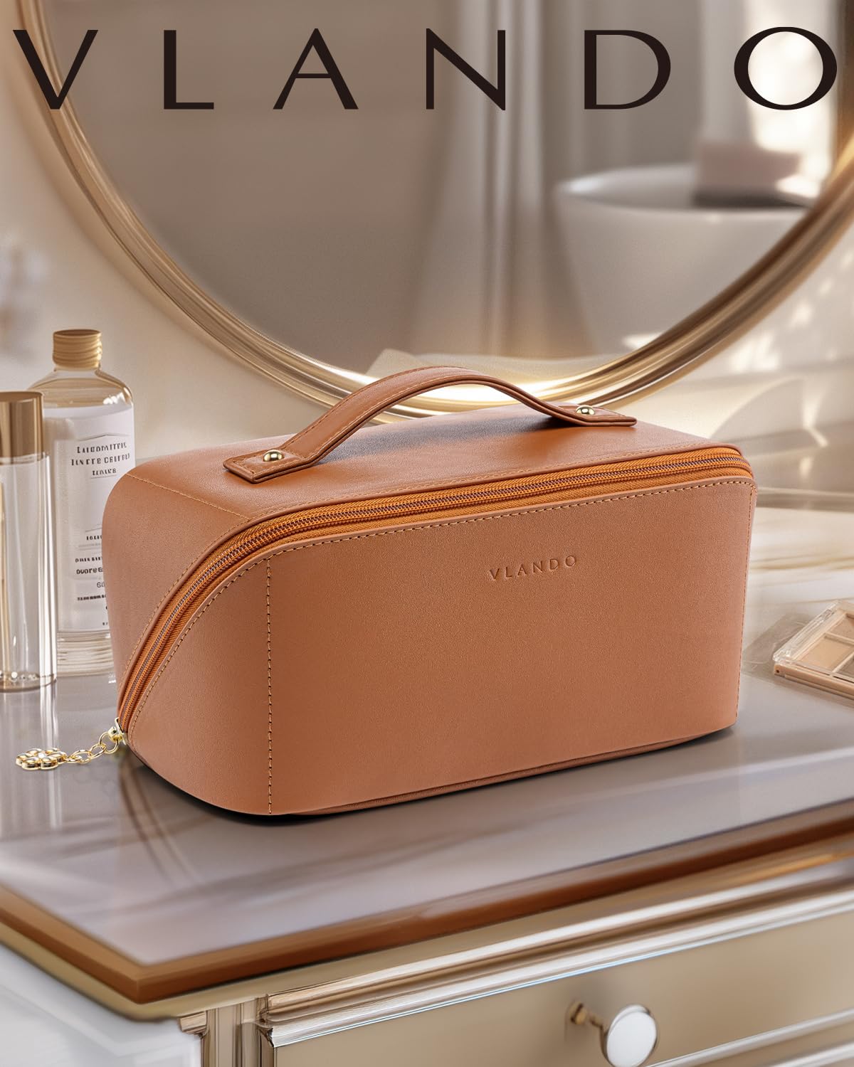 VLANDO trousse de maquillage marron vue de côté