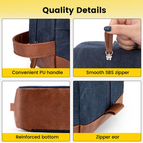 Vorspack trousse de toilette bleue marine avec poignée en cuir
