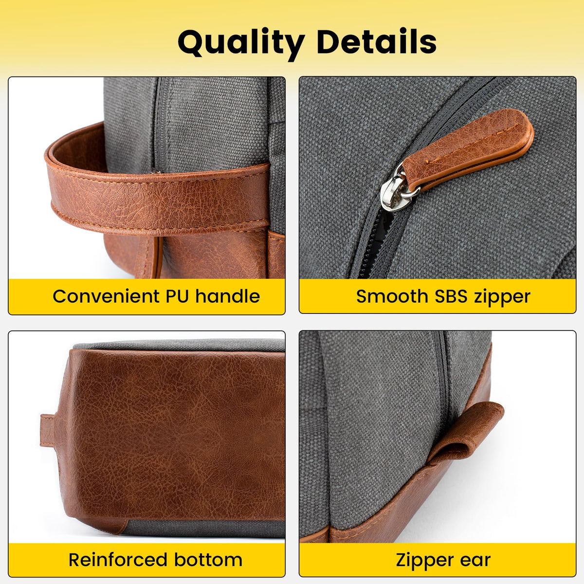 Vorspack trousse de toilette suspendue avec poignée en cuir
