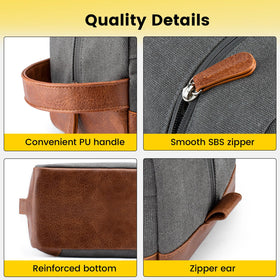 Vorspack trousse de toilette suspendue avec poignée en cuir