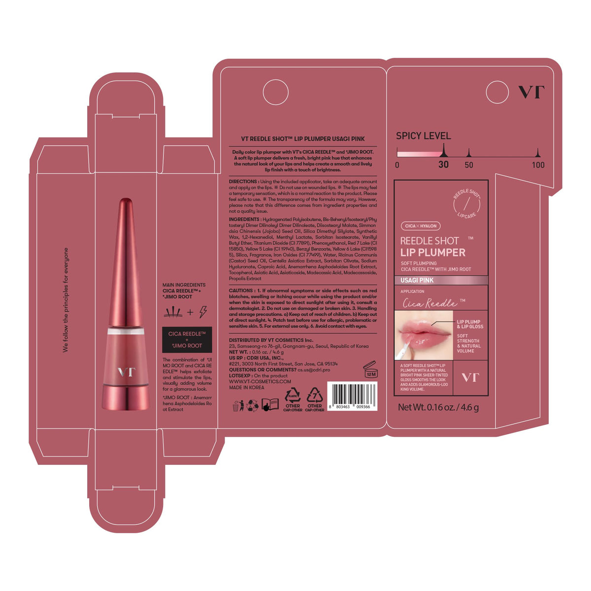 VT COSMETICS Lip Plumper Usagi Pink 18g zoom sur la teinte