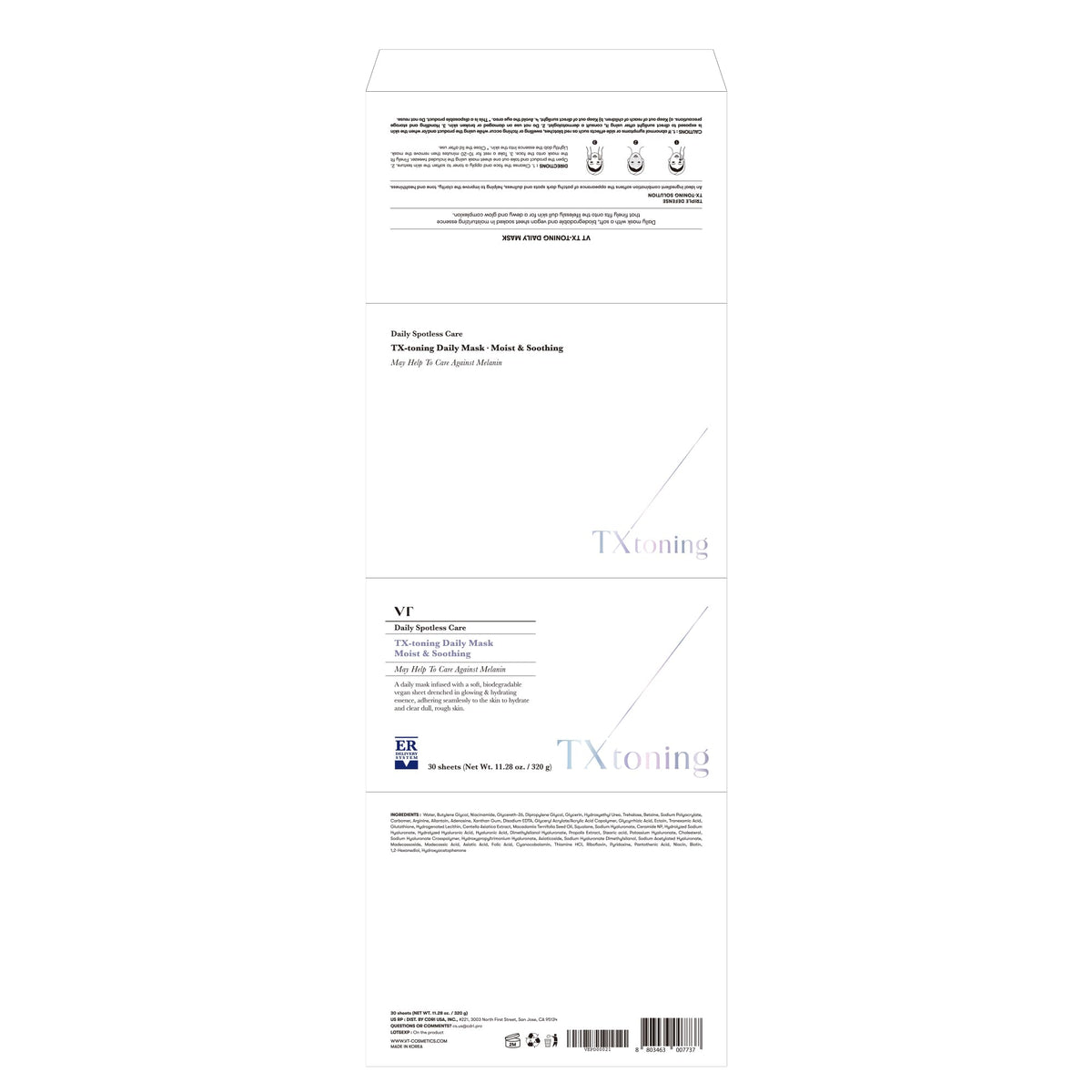 VT COSMETICS Masque Toning informations sur le produit