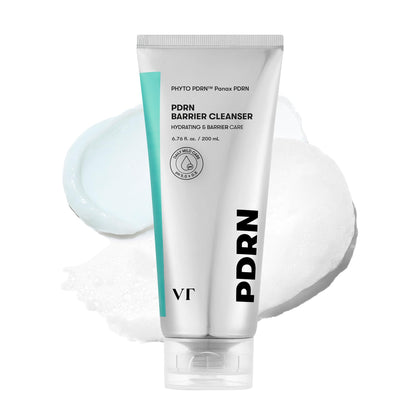 VT COSMETICS Nettoyant PDRN 200ml vue avant avec mousse crémeuse