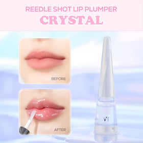 VT COSMETICS Reedle Shot Lip Plumper Crystal tube ouvert montrant le pinceau applicateur