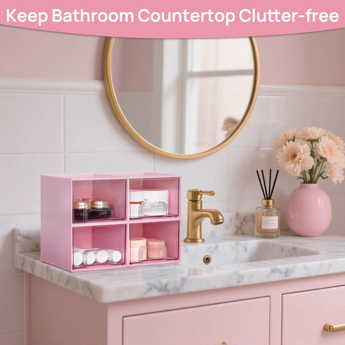 Vtopmart boîtes de rangement rose dans un décor moderne