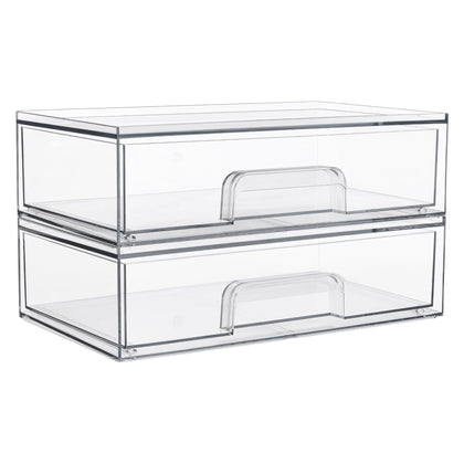 Vtopmart organisateur de rangement empilable transparent vue de face