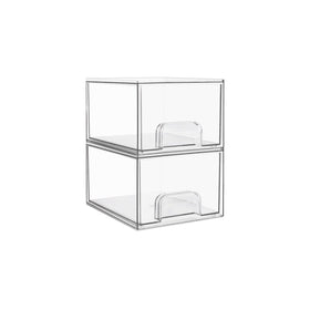 Vtopmart tiroirs de rangement clairs empilables vue avant