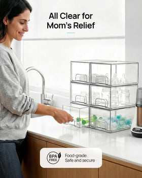 Vtopmart tiroirs de rangement clairs sur un meuble de salle de bain