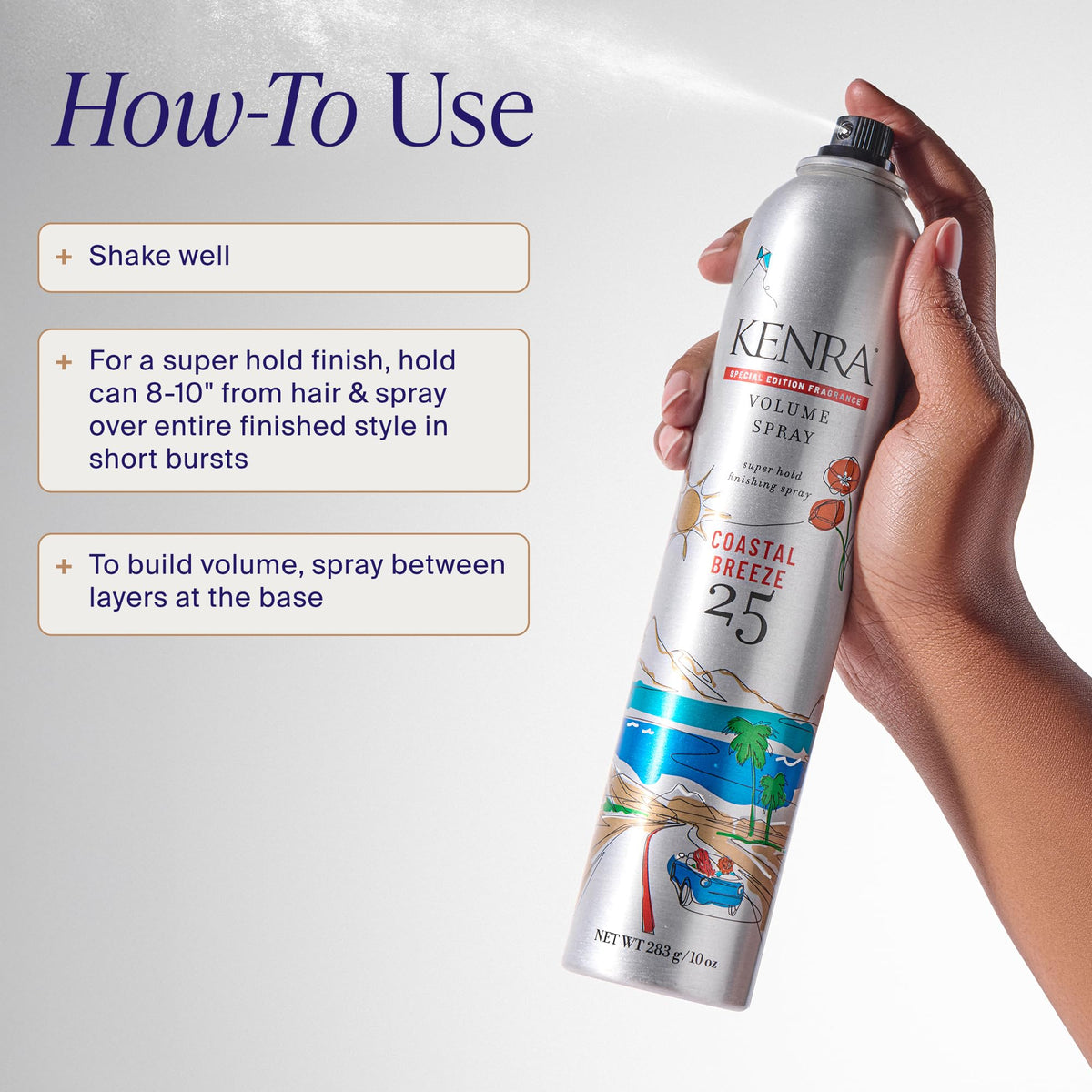 Vue arrière de Kenra Volume Spray 25 Coastal Breeze