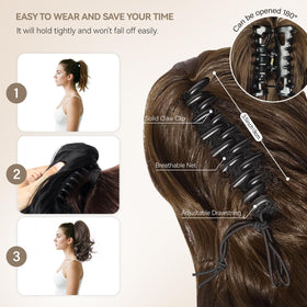 Vue arrière de l'extension de queue de cheval ZQIAN BEAUTY