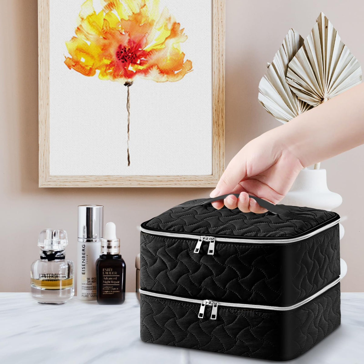 Vue arrière de l'organisateur de vernis DreamGenius montrant les dimensions