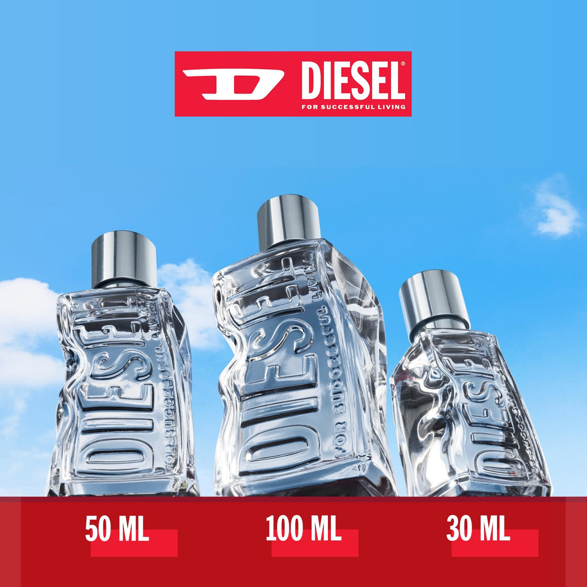 Vue arrière de la bouteille Diesel D Eau de Toilette rechargeable