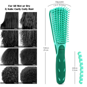 Vue arrière de la brosse démêlante BESTOOL avec son manche en caoutchouc