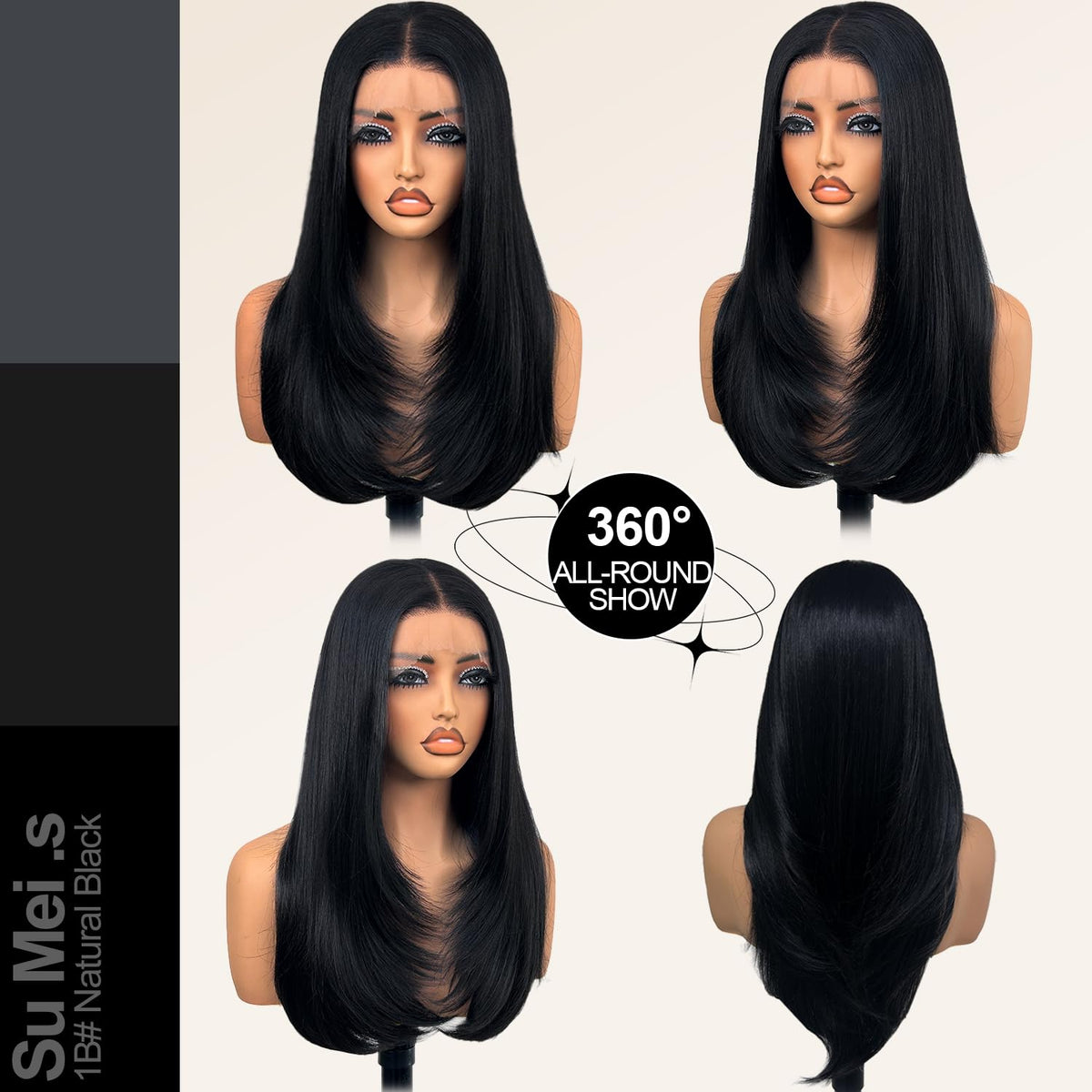 Vue arrière de la perruque lace front Su Mei.s 26 pouces