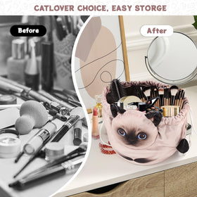 Vue arrière de la trousse de maquillage Openhahaha en polyester