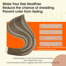 Vue arrière des extensions capillaires Full Shine 14 pouces
