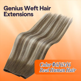 Vue arrière des extensions capillaires Full Shine 14 pouces, design léger