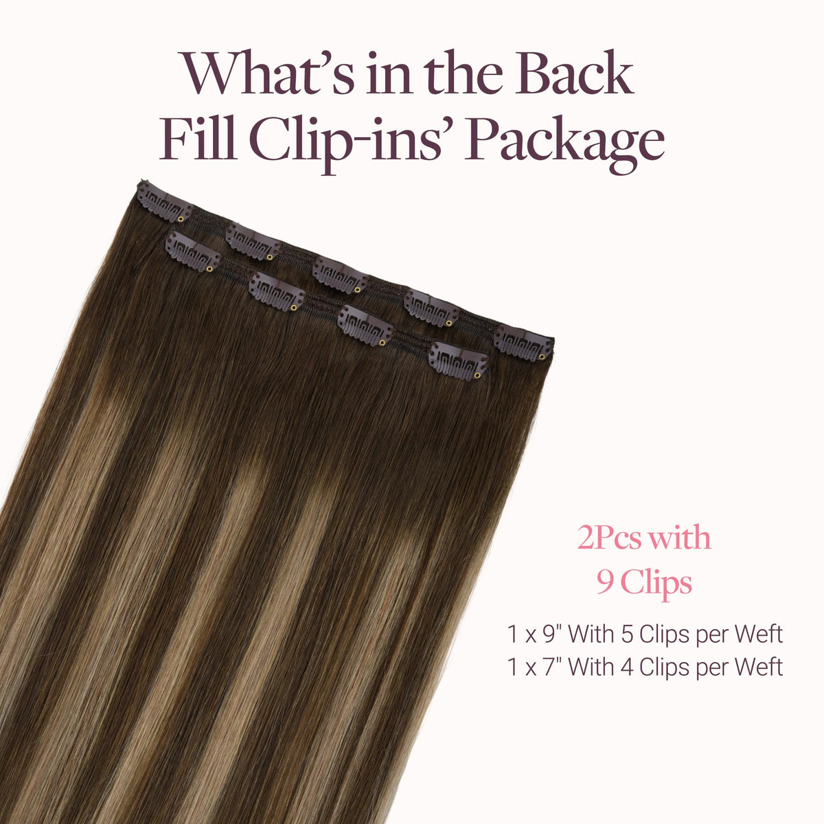 Vue arrière des extensions capillaires GOO GOO en cheveux humains