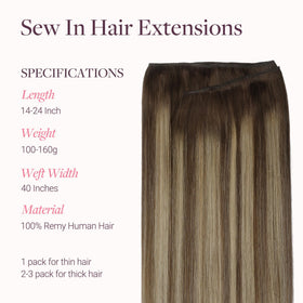 Vue arrière des extensions capillaires GOO GOO en cheveux humains