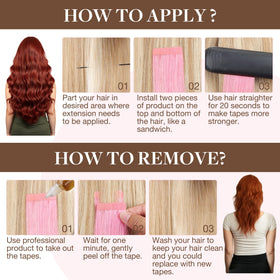 Vue arrière des extensions capillaires GOO GOO Peach Pink