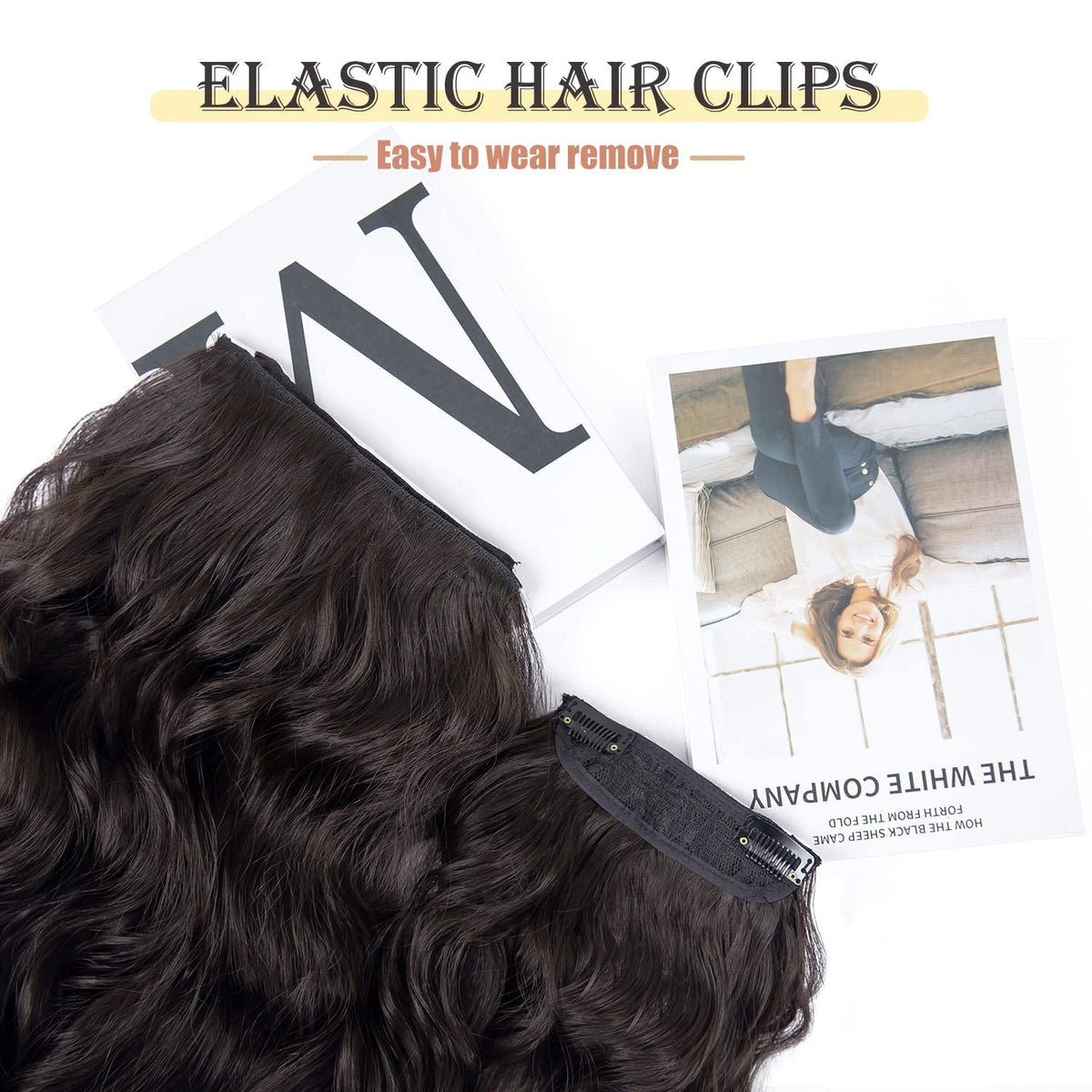 Vue arrière des extensions capillaires LEEONS 20 pouces