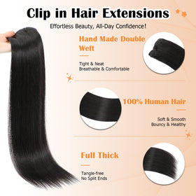 Vue arrière des extensions capillaires moucyo en cheveux humains