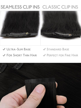 Vue arrière des extensions cheveux clip in Wennalife