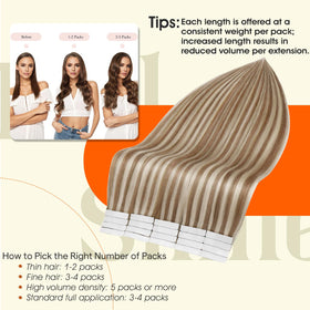 Vue arrière des extensions cheveux Full Shine 18 pouces