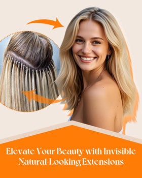 Vue arrière des extensions cheveux humains Sunny Hair