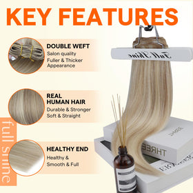 Vue arrière des extensions de cheveux Full Shine 24 pouces