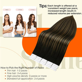 Vue arrière des extensions de cheveux Full Shine