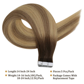 Vue arrière des extensions de cheveux Full Shine brun blond