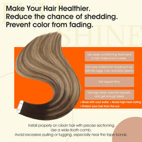 Vue arrière des extensions de cheveux Full Shine en brun miel