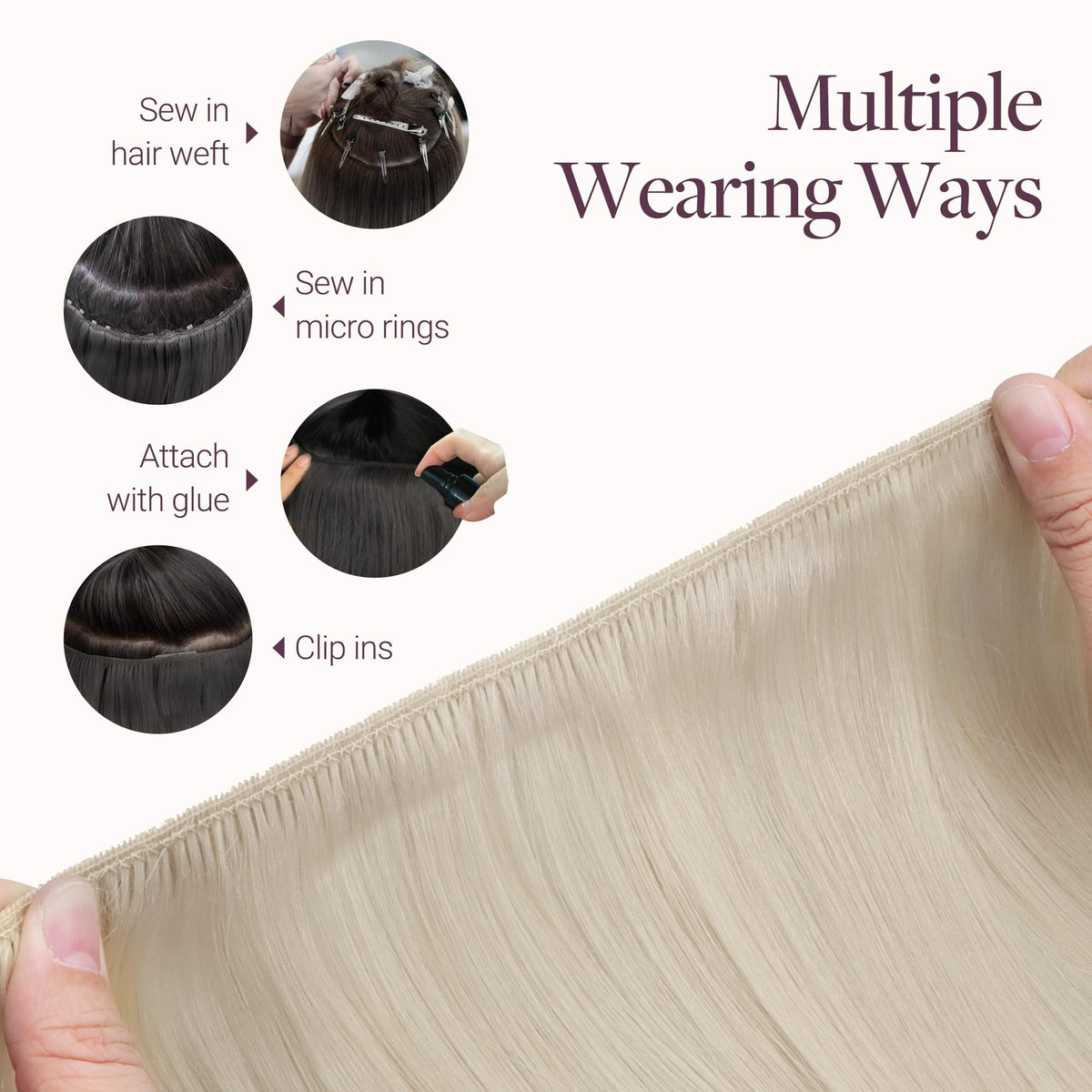 Vue arrière des extensions de cheveux GOO GOO 18 pouces