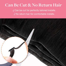 Vue arrière des extensions de cheveux GOO GOO avec finition invisible