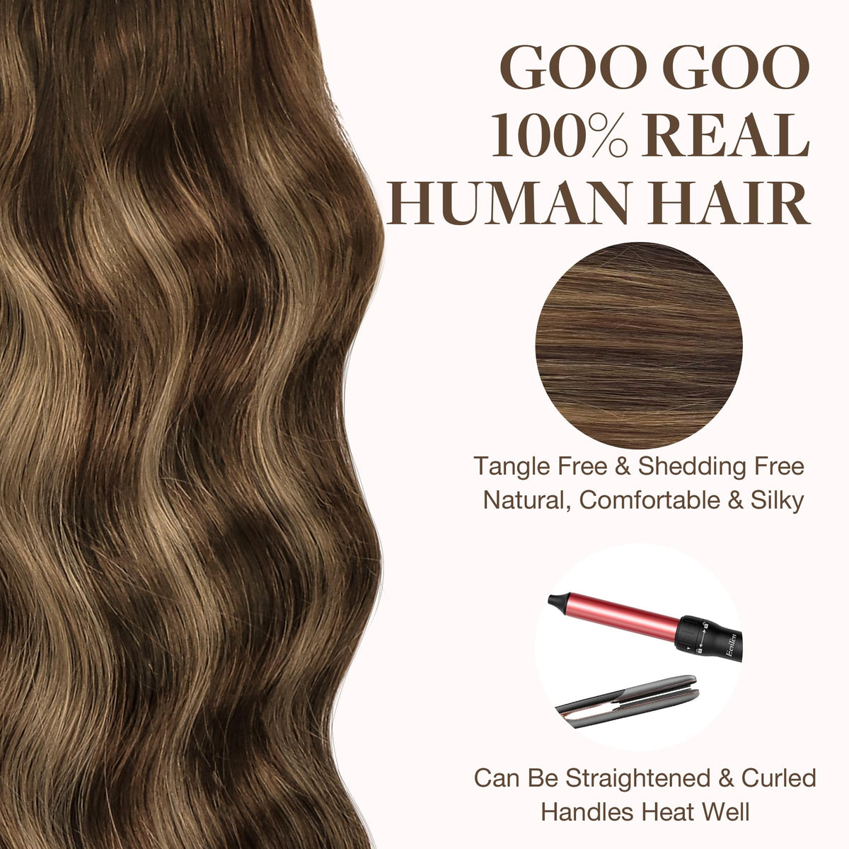 Vue arrière des extensions de cheveux GOO GOO balayage