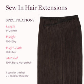 Vue arrière des extensions de cheveux GOO GOO, démontrant la qualité