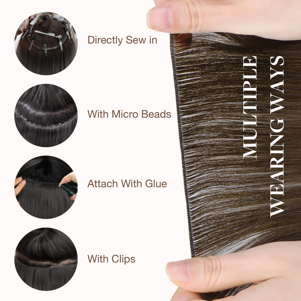 Vue arrière des extensions de cheveux GOO GOO Genius Weft