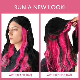 Vue arrière des extensions de cheveux Hot Pink Wennalife