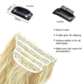 Vue arrière des extensions de cheveux ondulés LEEONS