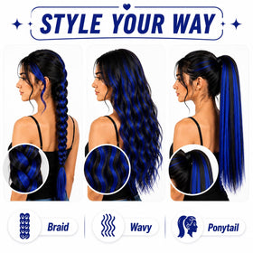 Vue arrière des extensions de cheveux RINBOOOL avec clip