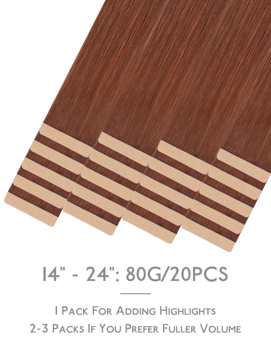 Vue arrière des extensions de cheveux Wennalife en cuivre cannelle