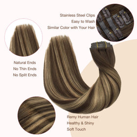 Vue arrière des extensions GOO GOO en cheveux humains