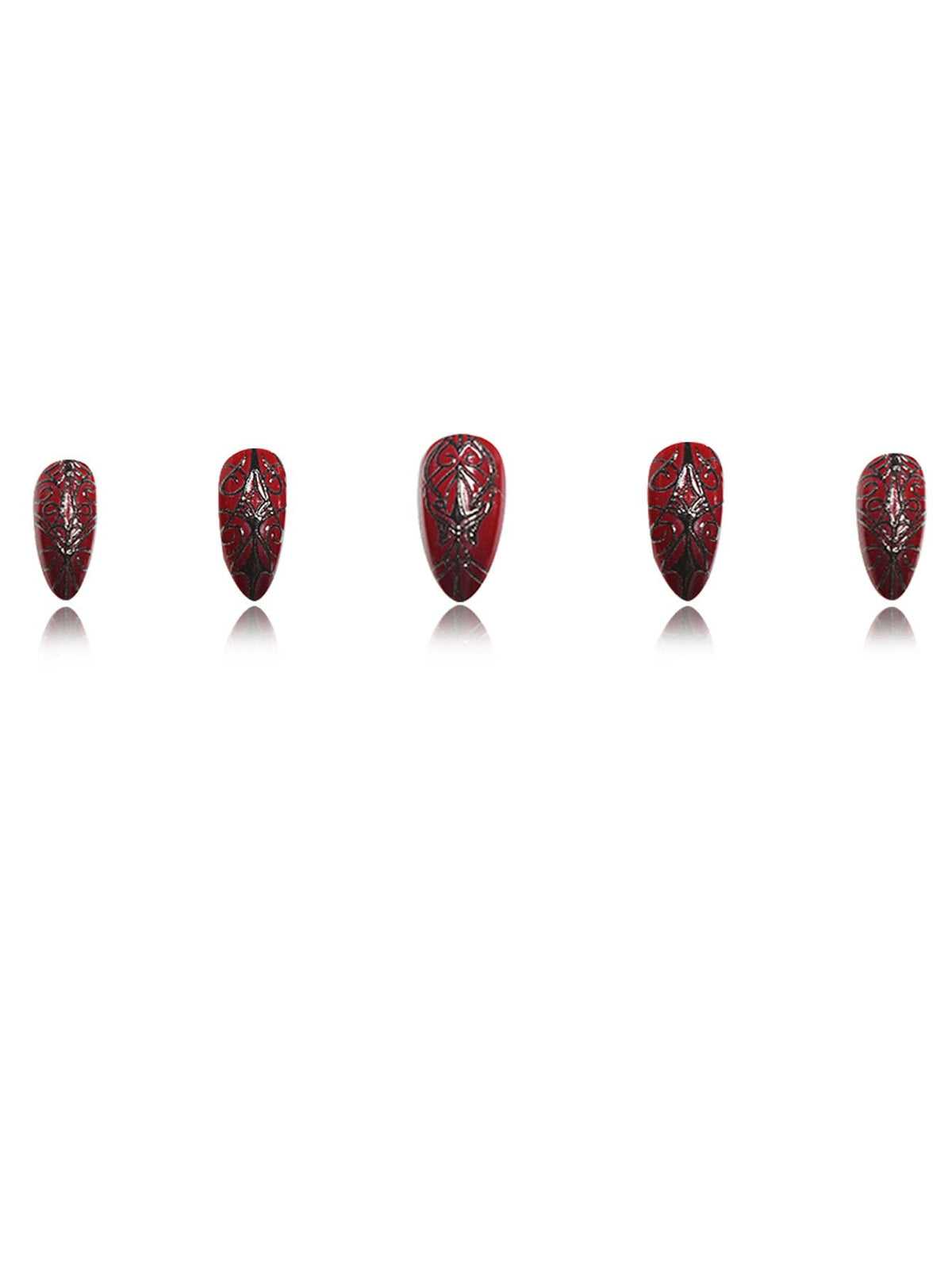 Vue arrière des faux ongles SEENEEY press-on avec design élégant