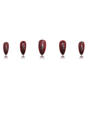 Vue arrière des faux ongles SEENEEY press-on avec design élégant