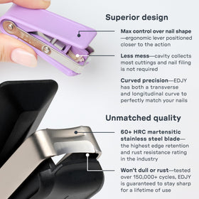 Vue arrière du coupe-ongles EDJY avec son design ergonomique