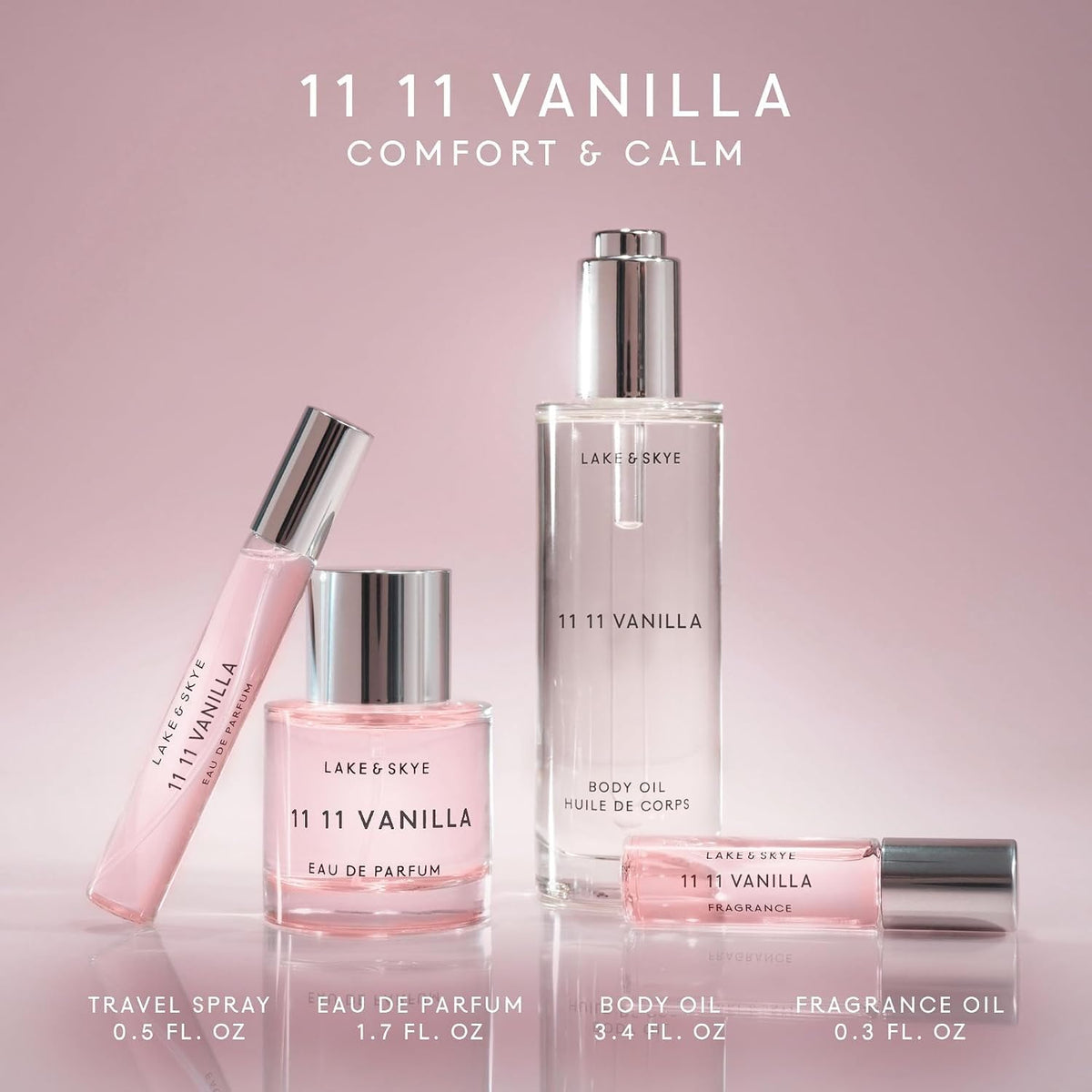 Vue arrière du flacon de parfum Lake & Skye 11 11 Vanille