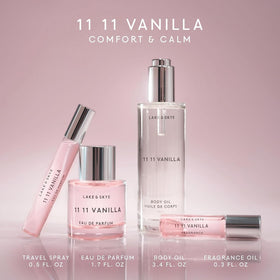 Vue arrière du flacon de parfum Lake & Skye 11 11 Vanille