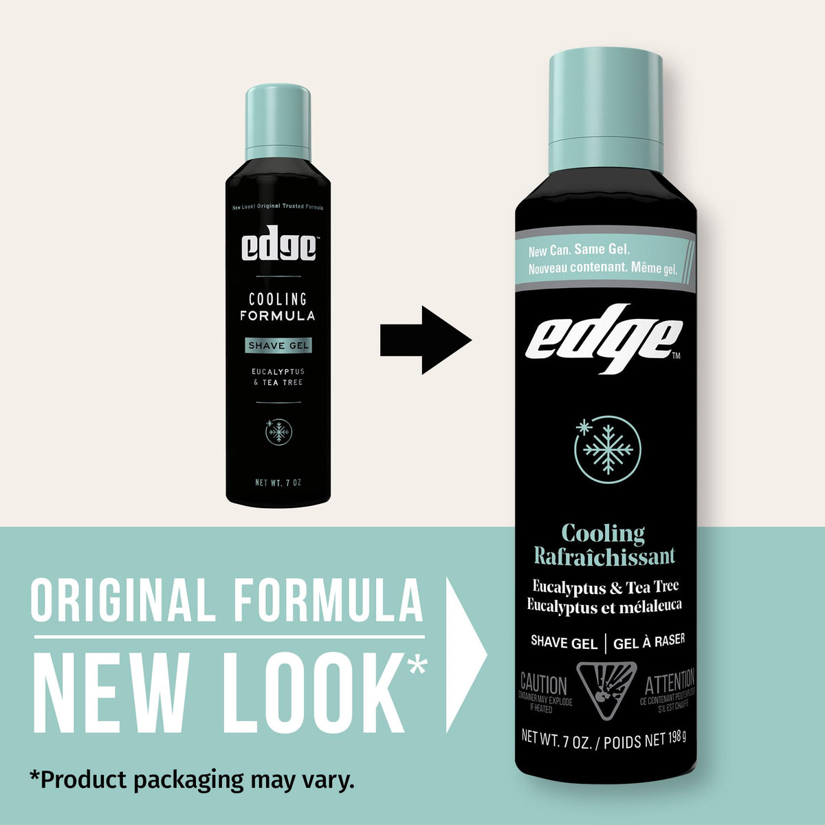 Vue arrière du gel à raser Edge, 762g